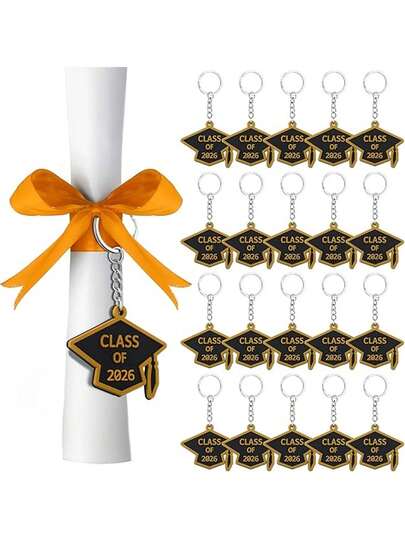 Bộ 5 móc khóa tốt nghiệp năm 2026 bằng acrylic hình mũ tốt nghiệp, quà tặng tốt nghiệp, quà lưu niệm cho sinh viên đại học.