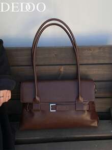 1pc Women's Fashionable PU Shoulder Bag, 2025 New Design Ladies Handbag & Crossbody Bag - Coffee Brown - View 8
