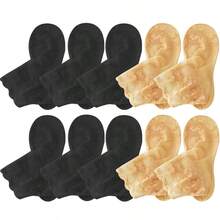 1/5/10双装女士蕾丝薄款透明夏季花朵隐形褶皱网眼透气时尚女士短袜 - 彩色 - 查看 13