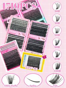 16pcs False Eyelashes Set, Including Natural Thin, Thick Curly, Cat Eye And Daily Wear Styles, Large Capacity Reusable, Comes With Eyelash Glue And Eye Tools, Suitable For Daily Makeup, Dates, Parties, Weddings, Easy To Apply And Remove, Enhances Eye Appeal, Fits All Eye Shapes, Creates Versatile Makeup Looks, Also Makes A Great Holiday Gift - 黑色 - 查看 2