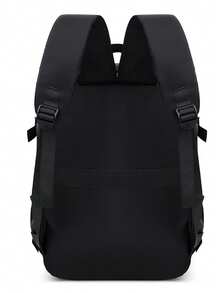 Sleek Black Nylon Backpack Large Capacity Laptop Compartment Business Travel Rucksack - A - View 6