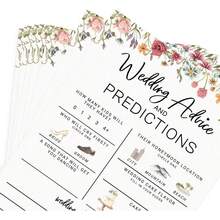 Printed Party Bridal Shower Game – Wedding Prediction Cards Guests, Fun Advice And Guessing Activity, Wildflower In Bloom Theme, Set Of 30 - Prediction Cards - 查看 7