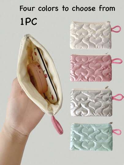 1pc Dopamine Mini Cosmetic Bag, Small Portable Makeup Bag, Women's Outdoor Carry-On Pouch, Lipstick Bag, Coin Purse, Lightweight Zipper Bag, Earphone Case, Data Cable Organizer, Multi-Function Small Item Storage Bag, Important Card Holder, Lightweight Travel Toiletry Bag, Suitable For Business Trip, Vacation, Outdoor, Great Gift For Family And Friends On Birthday, Holiday