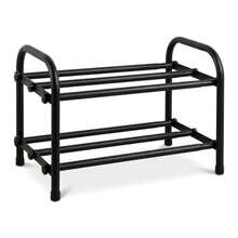 Expandable Shoe Rack 2-Tier Metal Shoes Shelves For Front Door Entrance For Entryway Closet Doorway Black - 黑色 - 查看 8