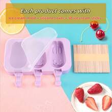 Silicone Ice Cream Mold - Suitable For Making Teddy Bear Ice Cream Bars, Ice Cubes, Ice Pops, Ice Cubes And Cheese Sticks - Multicolor - View 7