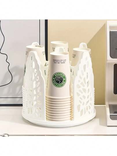 1pc 360 Degree Rotating Cup Holder, Tabletop Storage For Kitchen And Dining Room, Perfect Holiday Gift