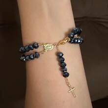 Double Rosary Bracelet Gold Plated - Graphite - View 2