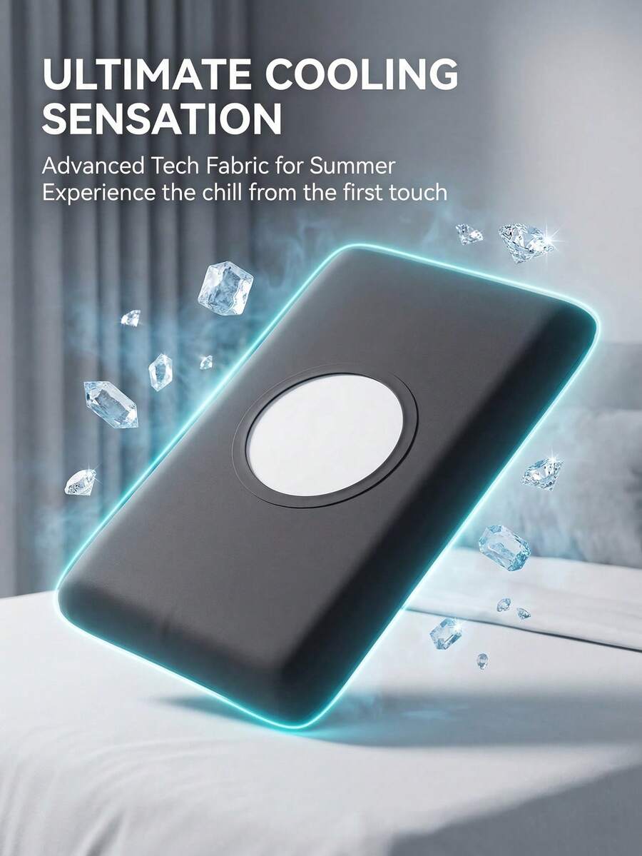 1pc Cooling Silk Pillowcase/Cushion Cover, Breathable And Cooling, With Overlocked Seams, Made From Summer Cooling Technology Fabric, Designed Specifically For Sleepers Who Tend To Sweat - Cooling Pillowcase - Dark Gray - View 1