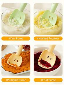 1个/2个装多功能烹饪勺带滤网，创意PP塑料漏勺，适用于家庭厨房、婴儿辅食和土豆泥捣碎器 - 彩色 - 查看 6