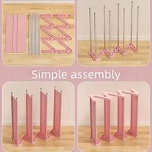 Z-Shaped Foldable Shoe Rack, Multi-Layer Storage Organizer With Non-Woven Fabric & Stainless Steel Tubes, Easy Assembly Space-Saving Floor Standing Shoe Shelf For Entryway, Hallway, Closet & Bedroom, High Capacity Home Storage Solution In Black, Pink - 粉紅色禮物 - 查看 10