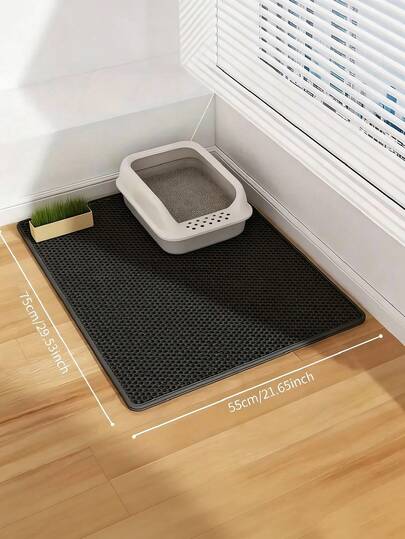 Double-Layer Waterproof Cat Litter Mat Suitable For Small, Medium, And Large Litter Boxes, Washable Cat Litter Cleaning Mat, 1.2cm Thick Cat Litter Box Mat