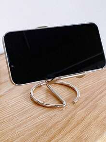 1pc Metal Desktop Phone Tablet Stand For Live Broadcast Decoration - 銀色 - 查看 2