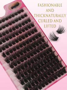 Lina新款156簇3D仿貂毛假睫毛，柔软轻盈，适合所有眼型，展现独特个性魅力，D型卷翘，DIY睫毛嫁接 - D - 查看 5