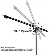 Studio Photo Video Light Stand Telescopic Boom Arm Holder 360° With Sandbag -UK - View 2