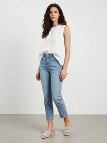 2026 Summer New Korean Style One-Strap Mid-Heel Fashionable Women Sandals - Beige - View 6