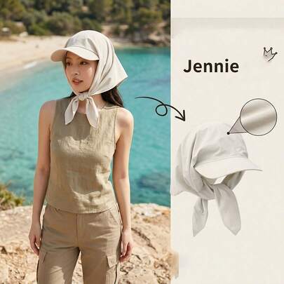 Sombrero con visera y lazo plisado de unicolor, corbata de moda talla grande vendida, pañuelo para la cabeza de mujer, secado rápido