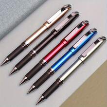 5 Packs Metal Gel Pens - Black Ink, Smooth Writing For Business & Office. Durable Gift Set - Multicolor - View 4