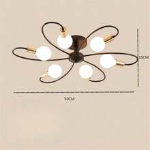 Nordic Style Black Iron Creative Individual Multi-Heads Branch Pendant Light, Modern Cozy For Master Bedroom, Dining Room, Living Room - Multi-headed Lamp - View 19