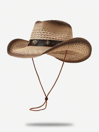 1pc Women's Wide Brim Panama Fedora Hat, Versatile For All Seasons, Suitable For Both Men And Women, Denim Straw Beach Hat, Perfect For Summer Beach, Fishing, Hiking, Cruise