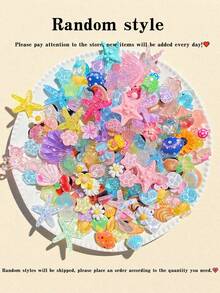 [Random] 5/30pcs Versatile Fashion ABS Ocean Life, Flower Detachable Shoe Clips, DIY Shoe Decoration Accessories, Suitable For Women Sandals, Slippers, Beach Bags - Perfect Gift For Festivals And Special Occasions - Multicolor - View 1