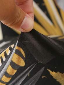 1/4pcs Stretch Chair Cover, Polyester Fiber Chair Slipcover, Hotel & Home Use - Gold - View 8