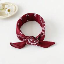 100% Cotton Cashew Head Scarf/Handkerchief - Burgundy - View 2
