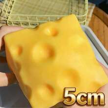 超大逼真奶酪造型捏捏乐玩具，慢回弹减压豆腐球，创意解压捏捏乐，柔软粘稠质地，生日、节日送礼佳品 - 彩色 - 查看 6