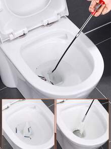 1pc 4-Claw Pipe Drain Cleaner, Flexible Manual Grab-Type Drain Unclogger, Manual Hair Removal Toilet Clog Remover, Garbage Clip, 4-Claw Pipe Drain Unclogging Tool, Bathroom Drain Toilet Cleaning Tool, Clog Removal, Household Small Tool - Multicolor - View 3