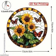 1件2D平面印刷蝴蝶阳光捕捉器，花园阳光捕捉器，亚克力彩色窗户悬挂装饰，室内装饰，适用于办公室、客厅、花园、门廊、墙面艺术、乔迁礼物、婚礼装饰、创意礼物，无需用电 - 掛飾 - 查看 4