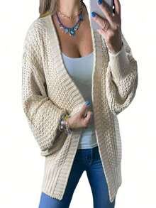 Women Cardigans - Beige - View 1