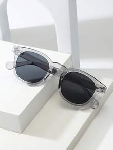 1 chiếc gọng kính oval unisex chất lượng cao, thiết kế tối giản, phù hợp cho các dịp thường ngày, nghỉ lễ, du lịch, dự tiệc và sử dụng hàng ngày. - khung màu xám mảnh màu đen và màu xám - Xem 4