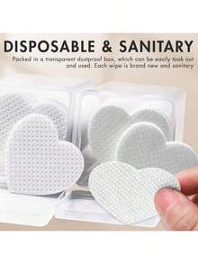 2000/1000/200片装指甲清洁湿巾 - 专业无绒指甲油卸除棉片，UV凝胶清洁纸巾，无香型美甲准备和完成清洁工具（白色心形） 指甲 指甲用品 指甲贴 - 白色 - 查看 4