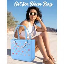 Pearl Flower Charms For Bogg Bags Accessories Women Girls With Detachable Chain - Stylish Durable Decorative For   Totes Rubber Beach Bags Sakura - 如圖所示 - 查看 5