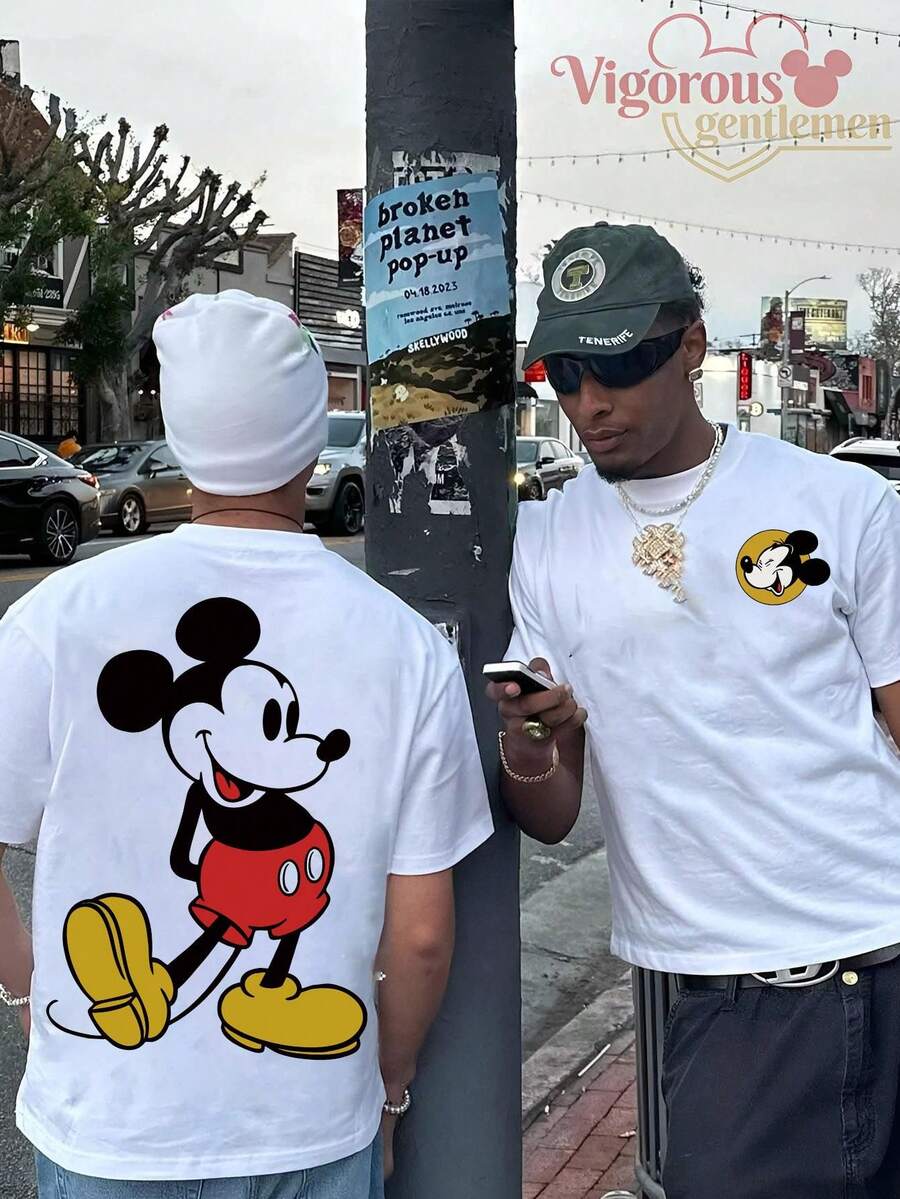 Disney Classic  Head Short Sleeve T-Shirt - 白色 - 查看 1