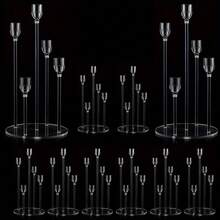 3/6/18/24/36件亚克力烛台套装,锥形烛台,适用于婚礼装饰、餐厅、情人节蜡烛装饰、锥形烛台套装、新年礼物、活动装饰 - 透明壓克力 - 查看 17