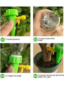 Bộ tưới nhỏ giọt tự động 1/4/10 chiếc với chức năng hẹn giờ và điều khiển lưu lượng, chống rò rỉ, thích hợp cho cây trồng trong chậu, luống hoa, nhà kính, hệ thống tưới tự động. - Nắp tưới nước - Xem 7