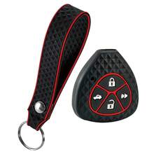 2 PCS Silicone Car Key Case Cover For Auris HiLux Corolla Fortuner Prado Camry Yaris Vitz Vios Ractis 2/4 Button - black - View 4