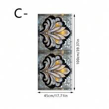 1/5 piezas Película de ventana con patrón geométrico de abanico. Reutilizable, impermeable, adhesivo estático para vidrio, adecuado para decoración de baño, dormitorio, oficina y cocina. - Multicolor - Ver 16