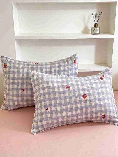 1个云朵般轻盈的双层提花印花棉布枕套（不含枕芯），透气凉爽，夏季必备，舒适亲肤，适合旅行、居家或酒店客房，完美的假日礼物