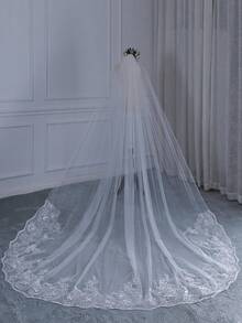 1 chiếc khăn voan cưới ren đính sequin lấp lánh sang trọng dài 4m dành cho nữ, thích hợp cho trang phục mùa thu và ngày Valentine. - Nhiều màu - Xem 12