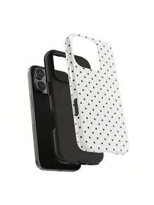 柔软可爱的白色波点手机壳，Y2K风格，兼容 17/16/15/14/13/12/11 Pro Max - 彩色 - 查看 3