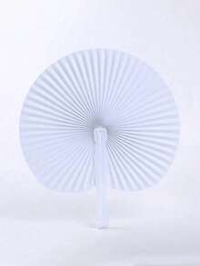 1/96pcs White Origami Folding Fans, Suitable For Wedding Use. These White Folding Fans Feature A Heart-Shaped Origami Pattern, Making Them An Ideal Decoration For Wedding Guests, And Also Suitable For Bridal Photography, Party Favors, Banquets And Wedding Ceremonies. As Part Of The Wedding Accessory Series, These Elegant Handheld Paper Folding Fans Are The Perfect Gift For The Summer Back-To-School Season. - A - View 6