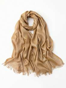 1pc Women's Elegant Four-Sided Printed Gold & Silver Thread Scarf/Shawl/Headwrap - Multicolor - View 3