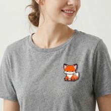 可爱卡通狐狸胸针，柔软可爱的橙色狐狸珐琅徽章，少女风服装/背包别针，治愈系小狐狸胸针，卡通可爱珐琅徽章，百搭别针，独特礼物 - 橘色 - 查看 8