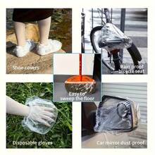 100 chiếc màng bọc thực phẩm co giãn - Túi bọc thực phẩm bằng nhựa dùng một lần, lý tưởng cho nhà bếp và nhà hàng để giữ thực phẩm tươi ngon. - trắng - Xem 8