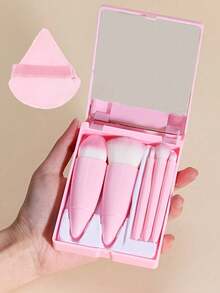 5-In-1 Mini Makeup Brush Set With Mirror, Blush Brush, Foundation Brush, Travel Makeup Tool Kit, 5pcs Portable Makeup Brush Set, Makeup Brush Set, Makeup Brush Set, Complete Makeup Set, Makeup Brush Set, Complete Makeup Set, Brush Set, Makeup Brush Set, Makeup Gift Set, Set, Gift, Professional Makeup Brushes, Complete Makeup Set - Multicolor - View 8