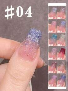 Mec 12ml 日本梦幻钻石闪粉凝胶指甲油，12 色春夏限量透明凝胶，精致全息闪光粉色、蓝色、金色、银色，UV/LED 可卸除，防脱落，沙龙品质，适合可爱、新娘和仙女美甲。 - 彩色 - 查看 1