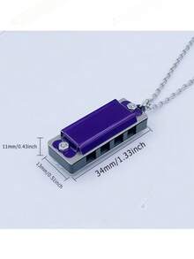 Necklace Harmonica 4-Hole 8-Tone Mini Harmonica 4-Hole 8-Tone Playable Harmonica Playable Song Harmonica, Harmonica, Mini Toy, Electronic Pet, Mini Guitar, Kazoo - Multicolor - View 2