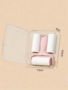 1 Set (3 Rolls, 90 Sheets) Mini Lint Roller, Refillable Sticky Roller Brush, High Adhesive Pet Hair Remover - 1 Controller + 3 Replacement Cartridges - View 9