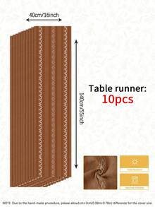 1/4/5/6/7pcs Minimalist Geometric Decor Set, Linen-Like Material, Suitable For Room, Dining Room, Fireplace, Placemats, Coasters, Home Decor - Brown - View 25